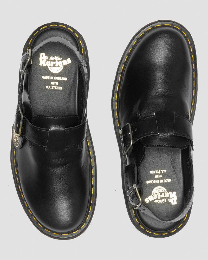 Women's Dr Martens Jorge Made in England Leather Slingbacks Slide Sandals Black | AU 319YXF